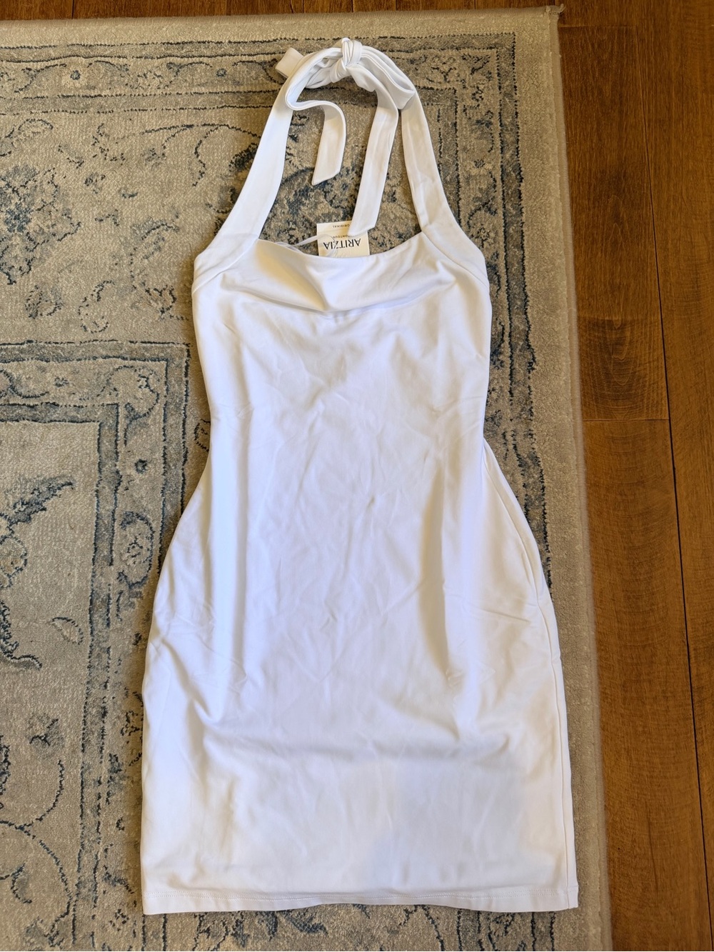 Aritzia White Halter Bodycon Mini Dress